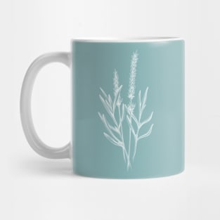 Lavender white outline Mug